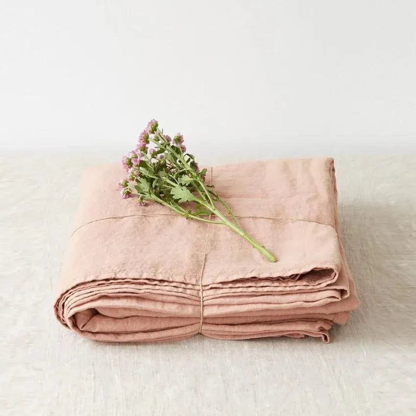 Cafe creme linen flat sheet