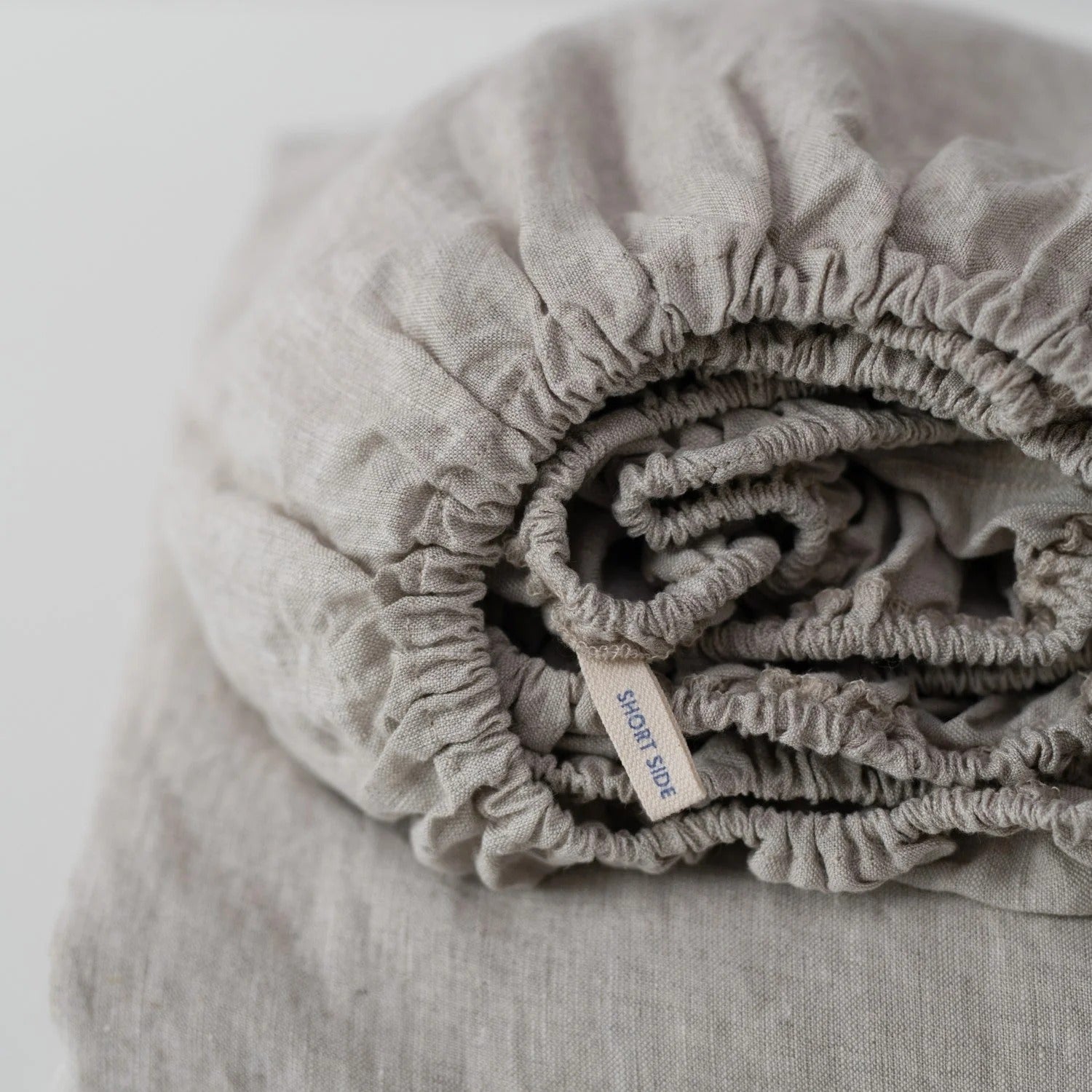 Natural linen fitted sheet